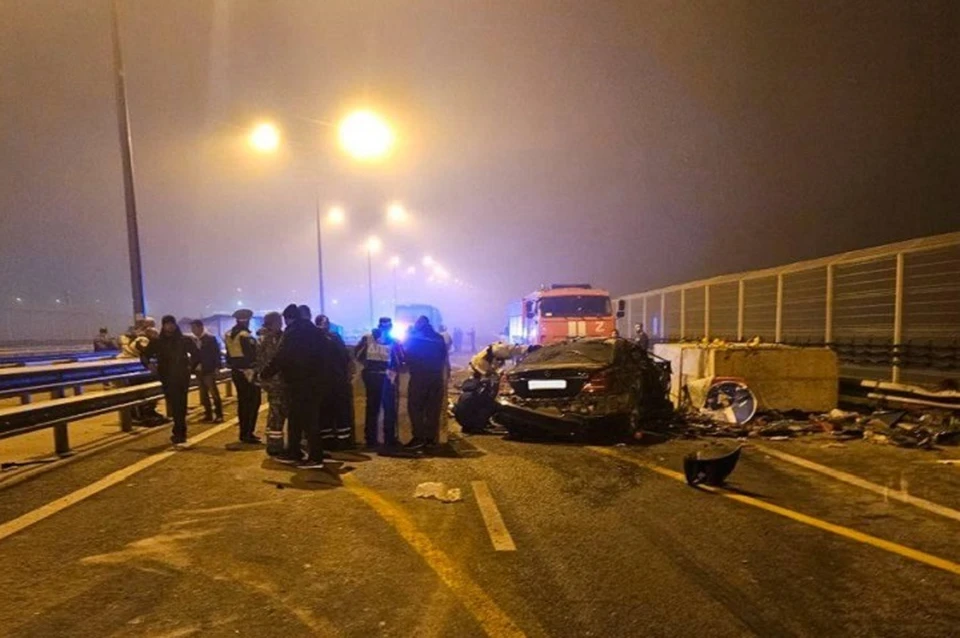 ДТП на Крымском мосту произошло вечером 8 ноября. Фото: МВД по РК