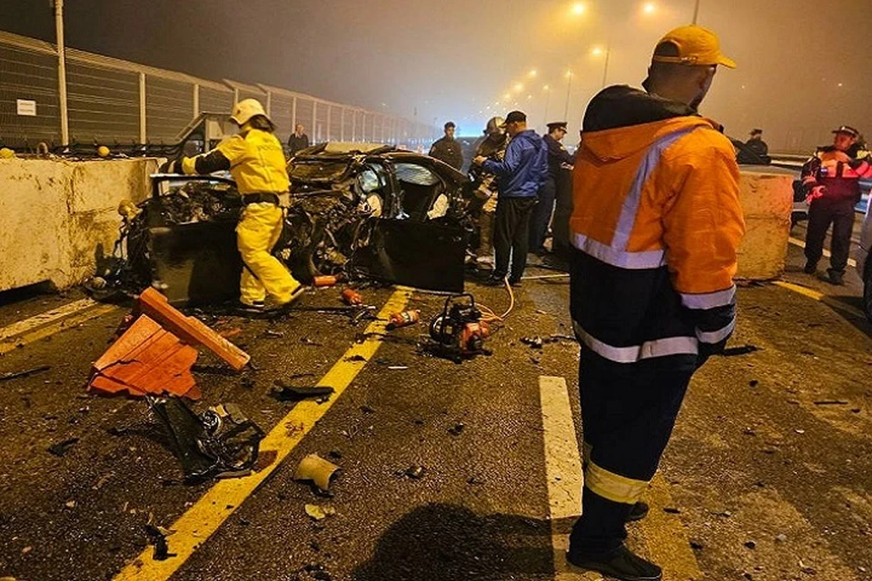 ДТП произошло на Крымском мосту вечером 8 ноября. Фото: МВД по РК