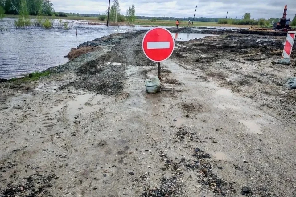 Временную дорогу к Золотой Гриве размыло в Чулымском районе. Фото: ТУАД