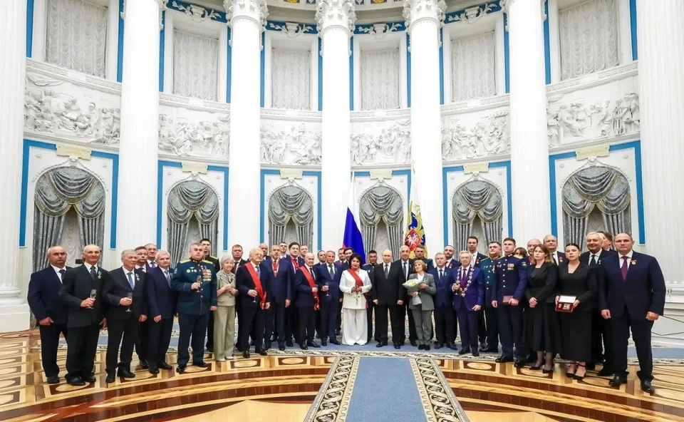 Государственную награду Федору Булдыжову вручил Президент России Владимир Путин в Екатерининском зале Кремля. Фото: admkrai.krasnodar.ru