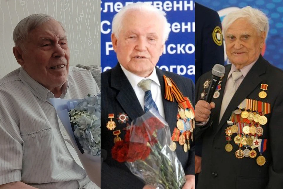 Фронтовики Виктор Тупиков, Георгий Роговой и Михаил Терещенко (слева направо). Фото: гордума, Следком, облдума