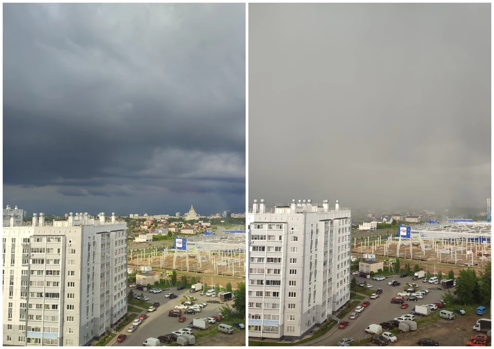 Тучи мгновенно накрыли район Челябинска.