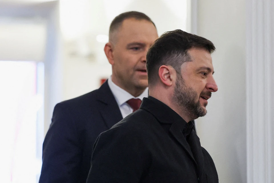Главарь киевского режима Владимир Зеленский и президент Польши Кароль Навроцкий