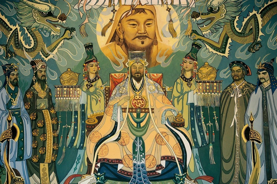 Фреска с изображением Чингисхана, Великого хана Монгольской империи, и его двора. Фото: Olaf Schubert/imageBROKER.com/Global Look Press