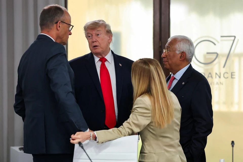 Президент США Дональд Трамп и лидеры ЕС на саммите G7