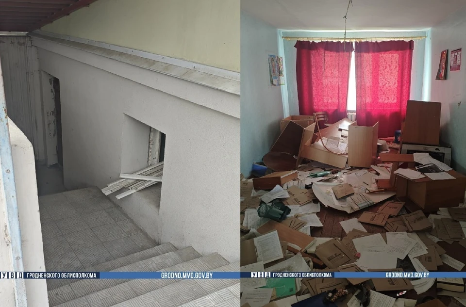 Подростки устроили погром в Жировичах. Фото: УВД Гродненского облисполкома.