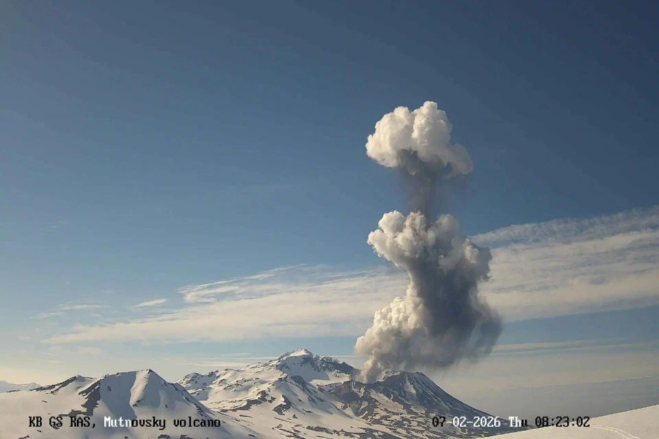 До этого Мутновский долго молчал Фото: камеры Камчатского филиала ФИЦ ЕГС РАН