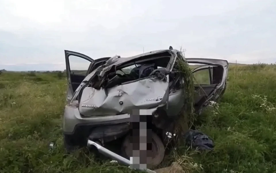Renault вылетел с дороги в Башкирии.