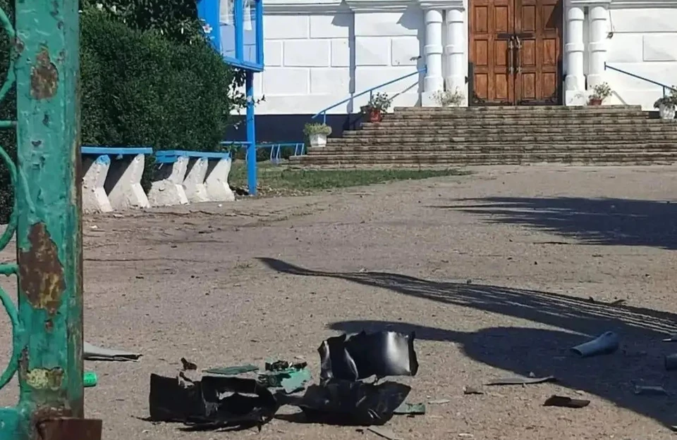 Дрон ВСУ попал на территорию храма. Фото - Бердянская епархия