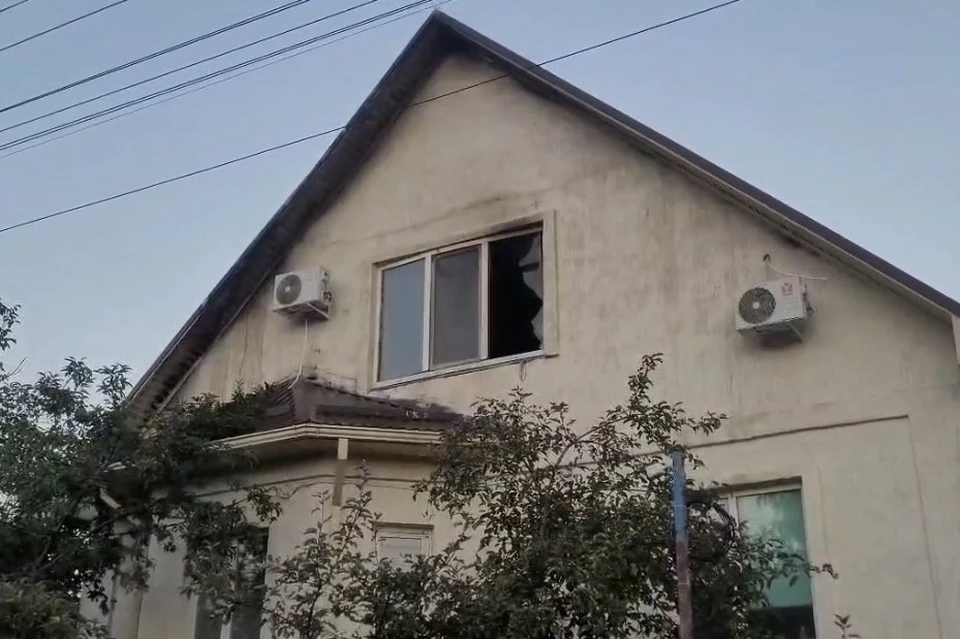 Под удар БПЛА попал частный детский центр в Краснодаре Фото: кадр из видео