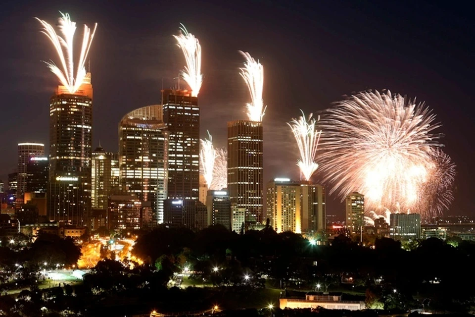 Новогодний салют в австралийском Сиднее