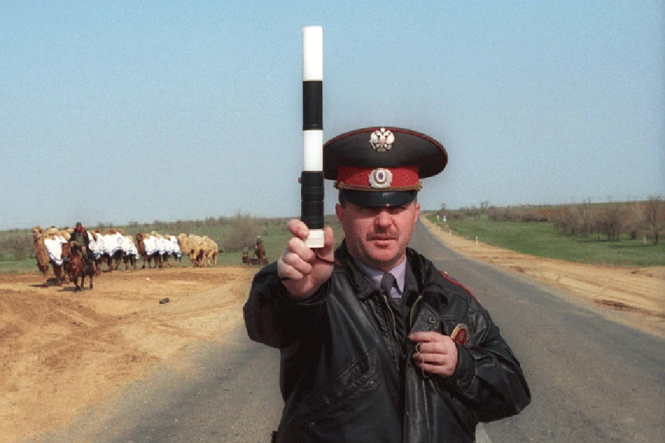 Прописал четче. Толстый гаишник. Палка гаишника.