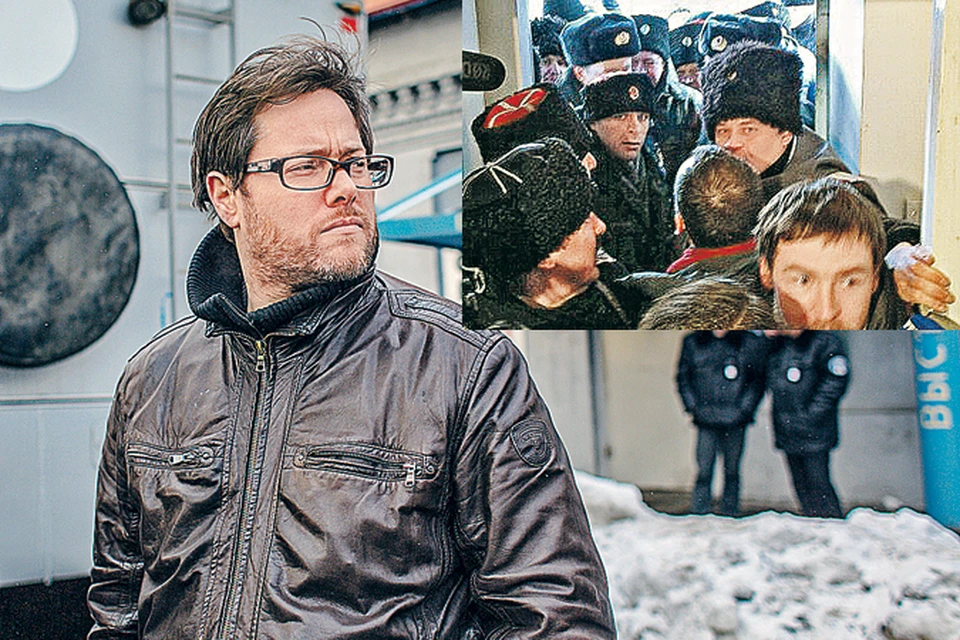 Пока режиссер Мило Рау (на фото слева) объяснялся с ФМС, к центру подтянулись казаки.