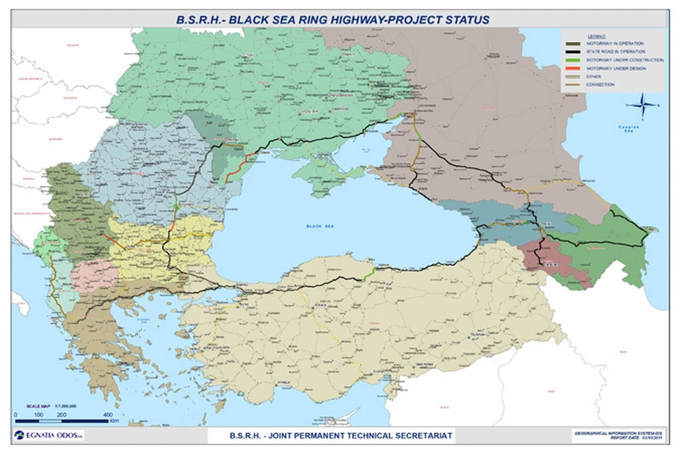 Карта стран на черном море