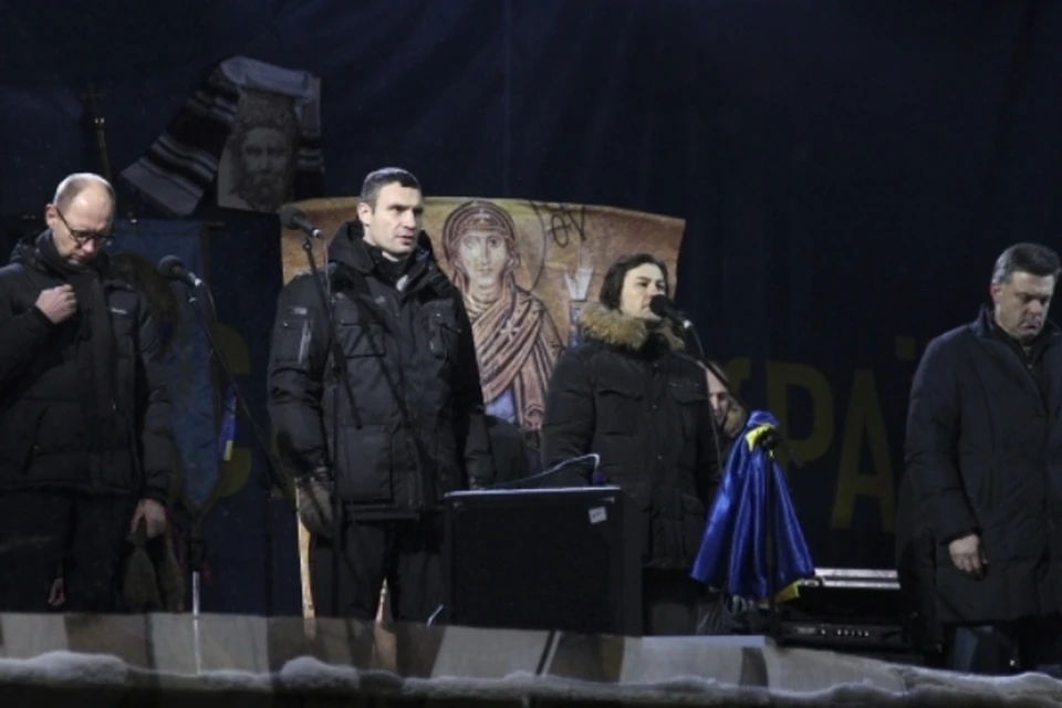 Три главных лидера Майдана: Яценюк, Кличко и Тягнибок