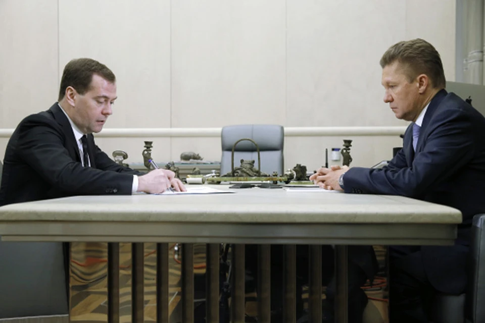 Дмитрий Медведев на встрече с главой «Газпрома» Алексеем Миллером