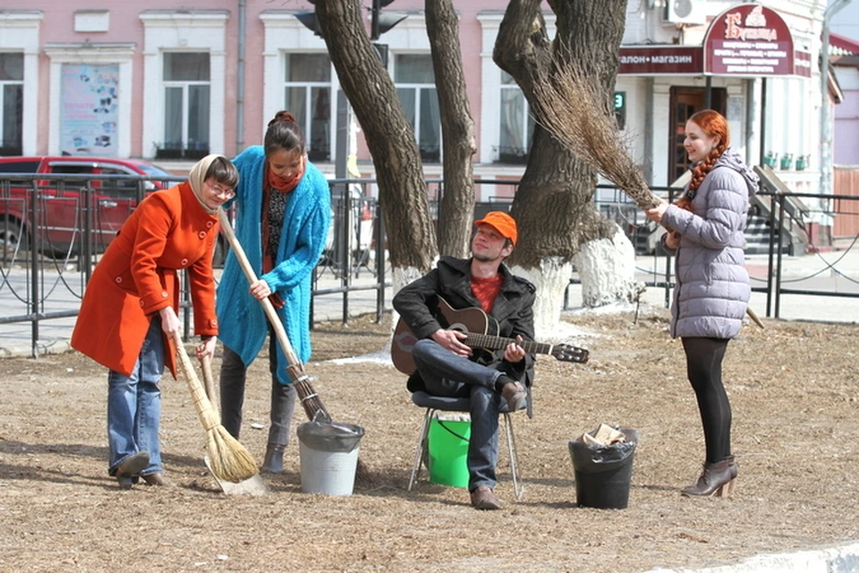 Прикольные фото субботников