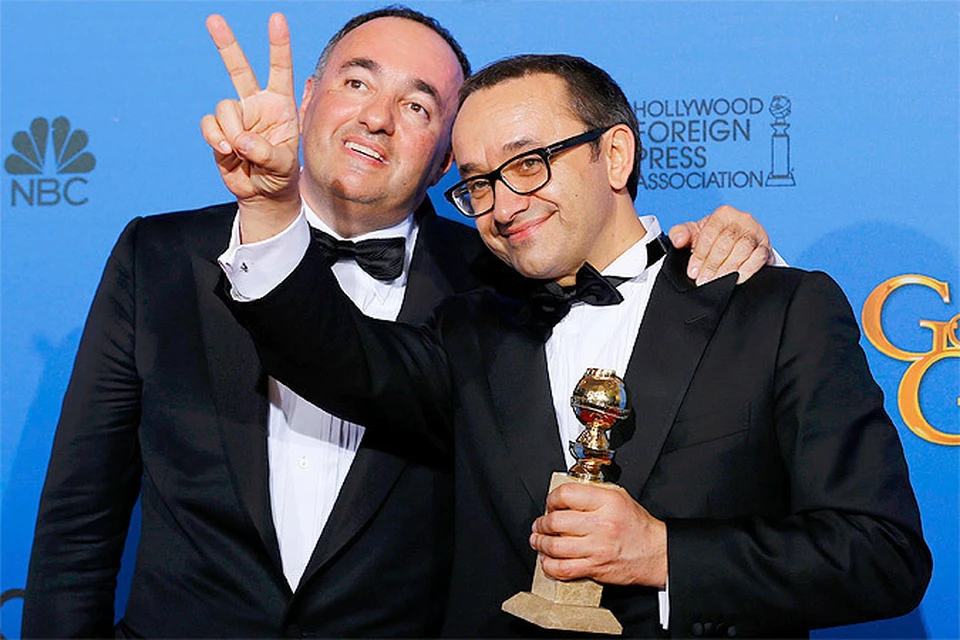 Продюсер Александр Роднянский и кинорежиссер Андрей Звягинцев (справа) были счастливы получить «Золотой глобус» за фильм «Левиафан».
