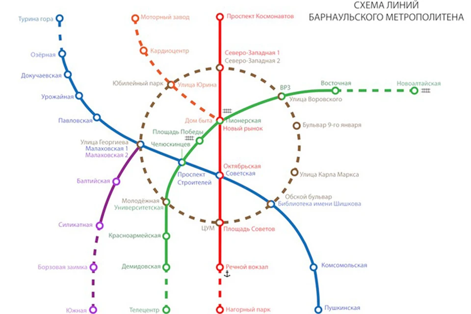 Схема барнаульского метрополитена