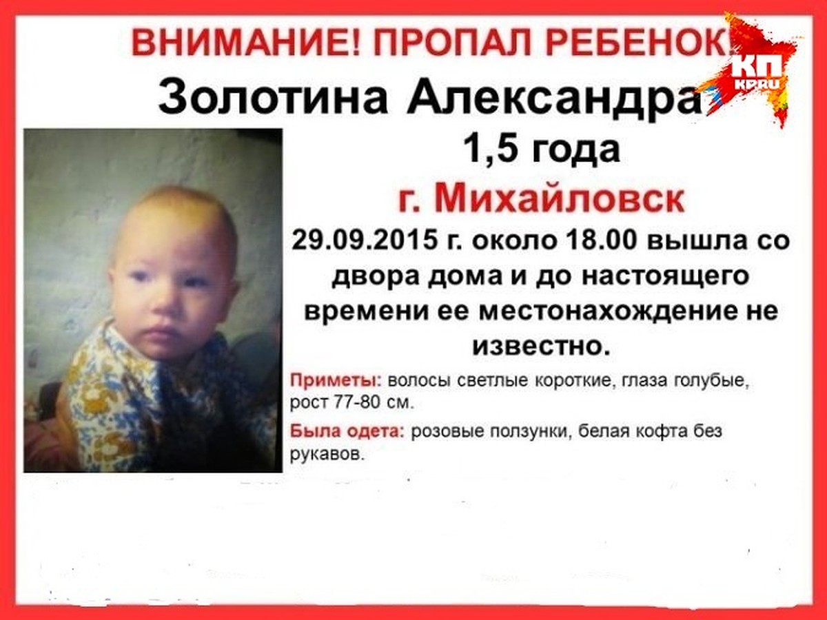 Пропавшую в Михайловске 1,5-годовалую девочку ищут на самолете - KP.RU