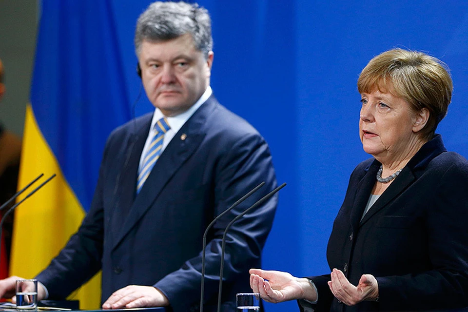 Петр Порошенко и Ангела Меркель на пресс-конференции по итогам переговоров.