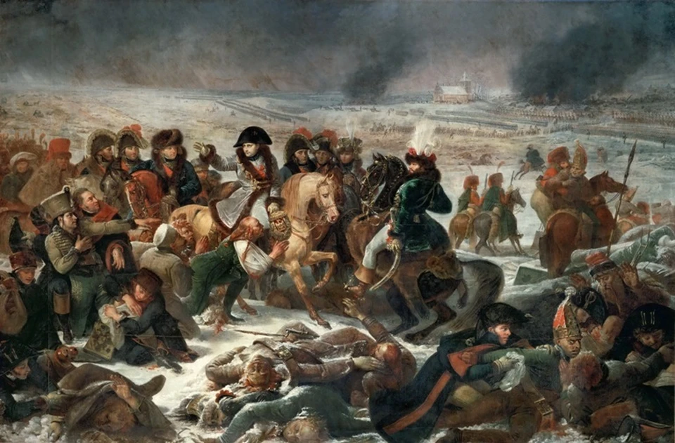 Наполеон на поле битвы под Прейсиш-Эйлау. Картина Антуана Гро.
