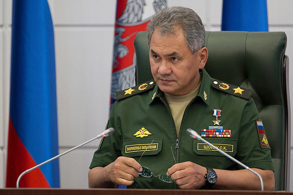 Министр Обороны России Сергей Шойгу на заседании коллегии военного ведомства.