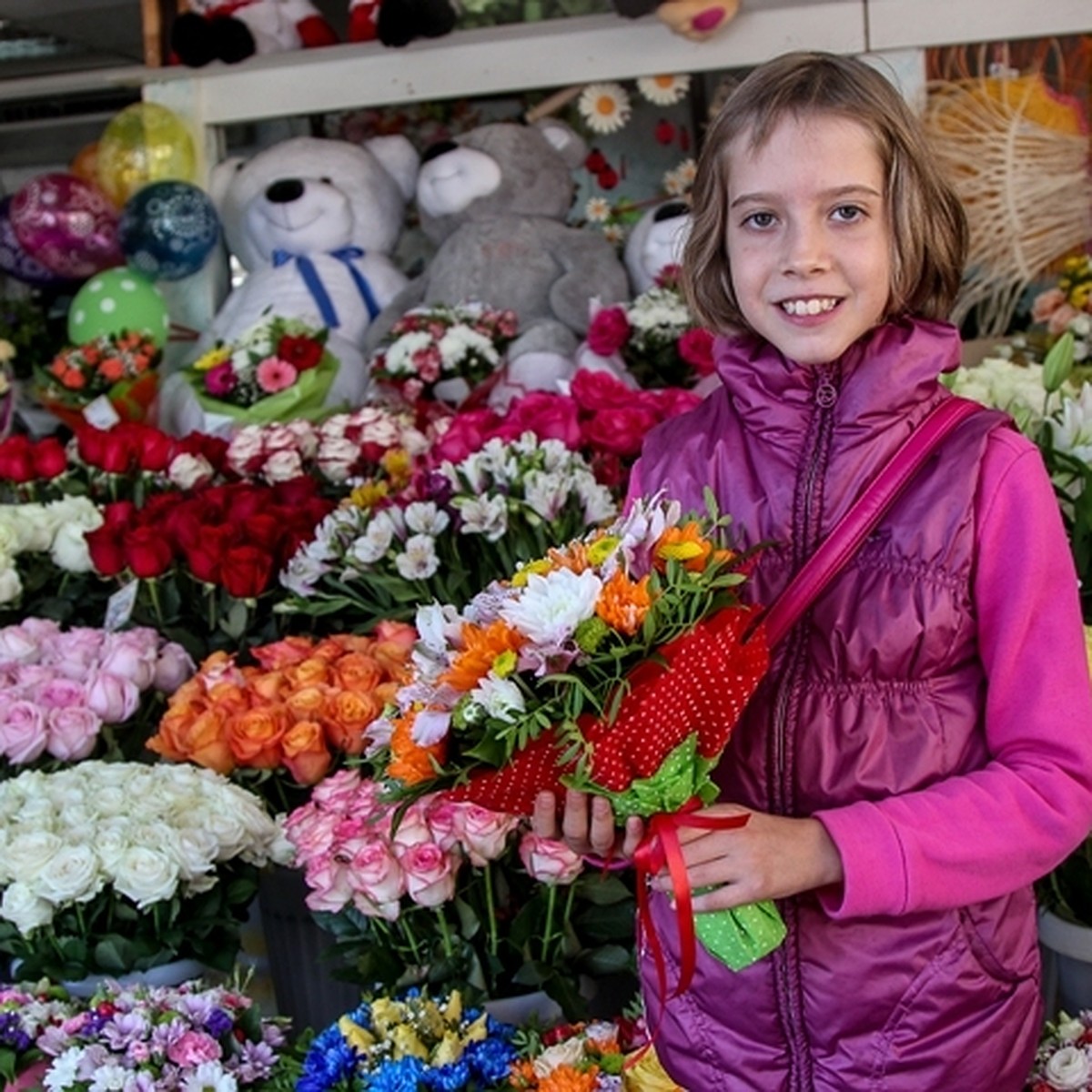 Букет из дачных цветов на 1 сентября