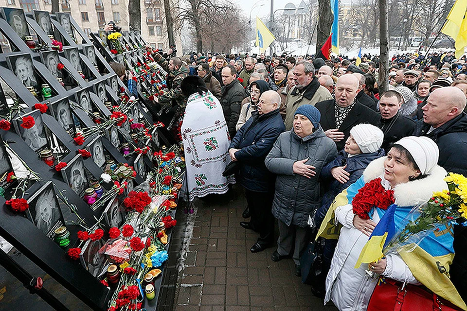 В центре Киева вспомнили о жертвах Евромайдана.