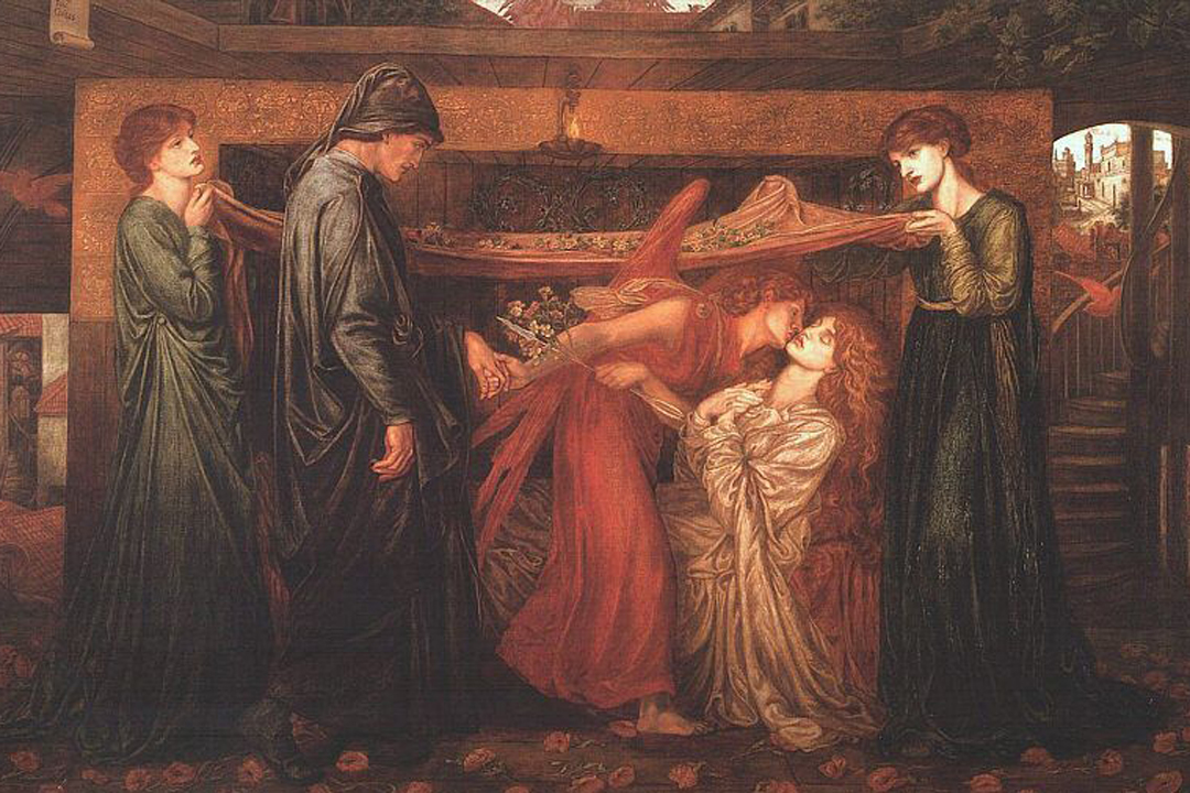 Jedním z nejslavnějších monogamních mužů v historii je Dante Alighieri. Kolik uměleckých děl vzniklo na základě jeho velké lásky k Beatrice! V tomto obraze Dante Gabriela Rossettiho „Dantova vize v okamžiku smrti Beatrice“ (1856) zemřel bůh lásky líbání