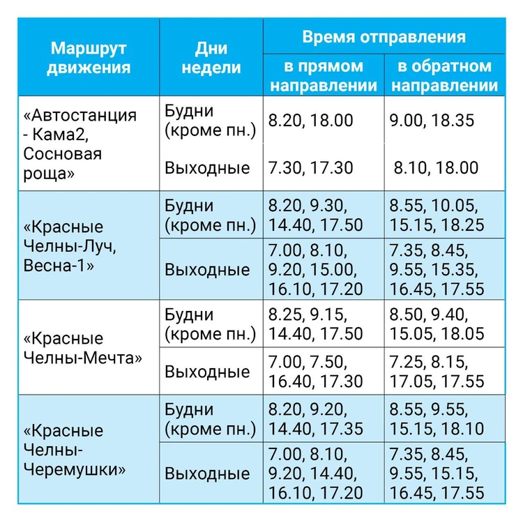 Медео набережные челны расписание