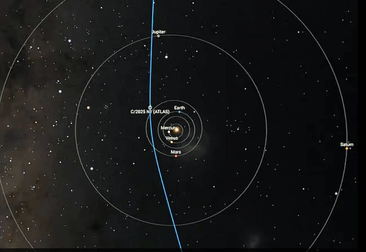 На скорости 220 000 километров в час 3I/ATLAS летит в систему Юпитера. Там его поджидает зонд Юнона height=100% width=100%