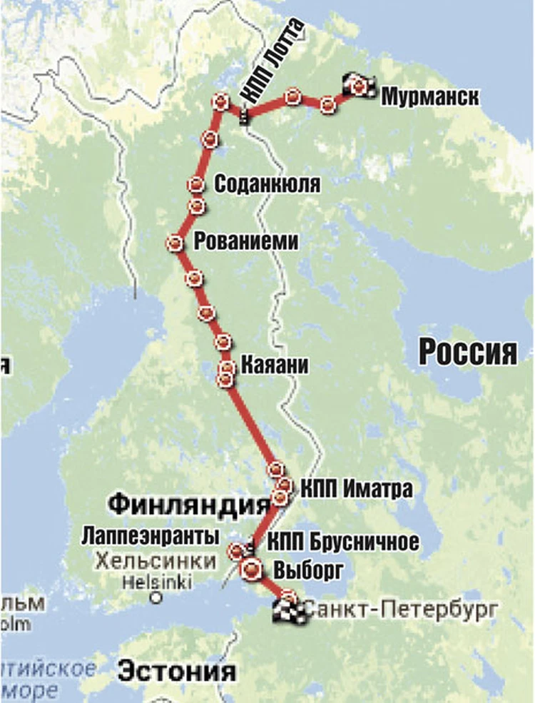 Расстояние от Мурманска до Санкт-Петербурга